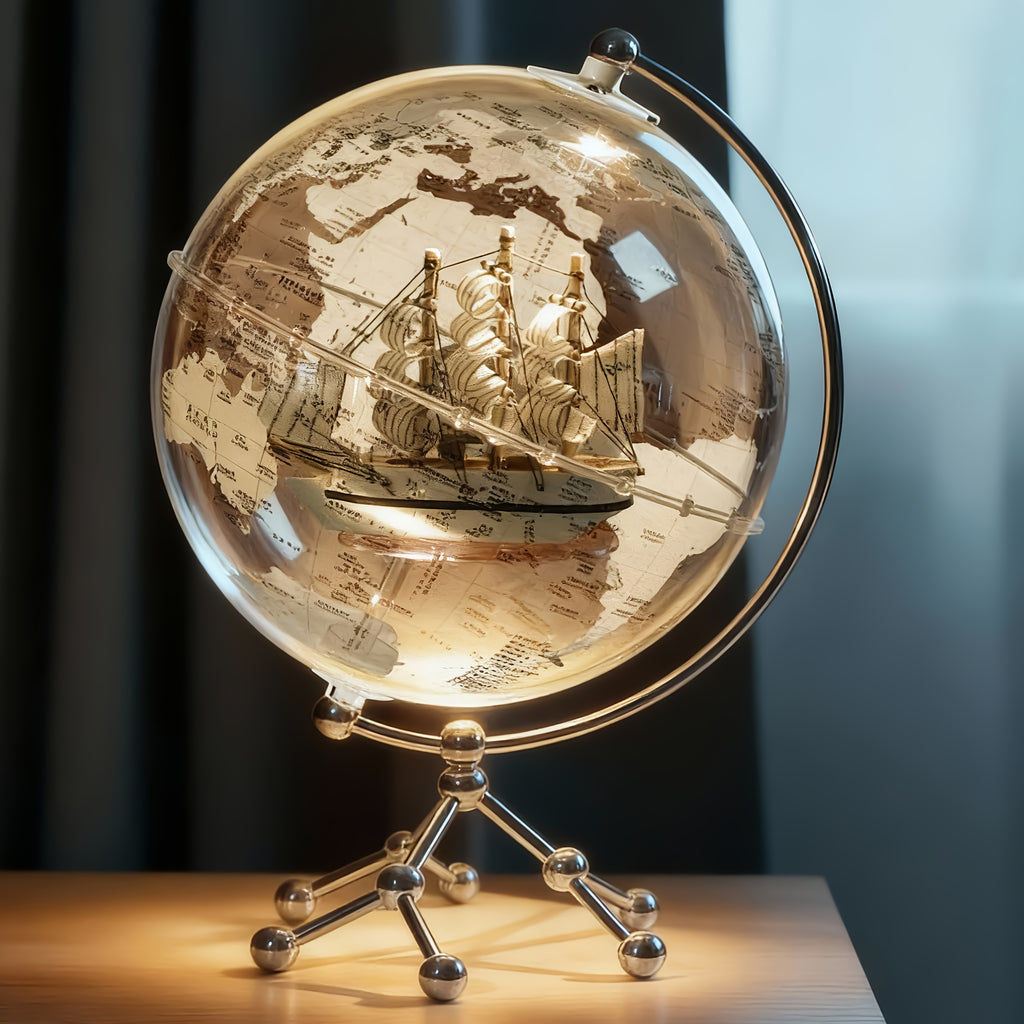 LED Illuminated Crystal Earth Globe with Metal Stand – 7.87" Lighted World Map Sphere for Desktop, Bookshelf & Home Decor, Unique Gift for Adults & Kids