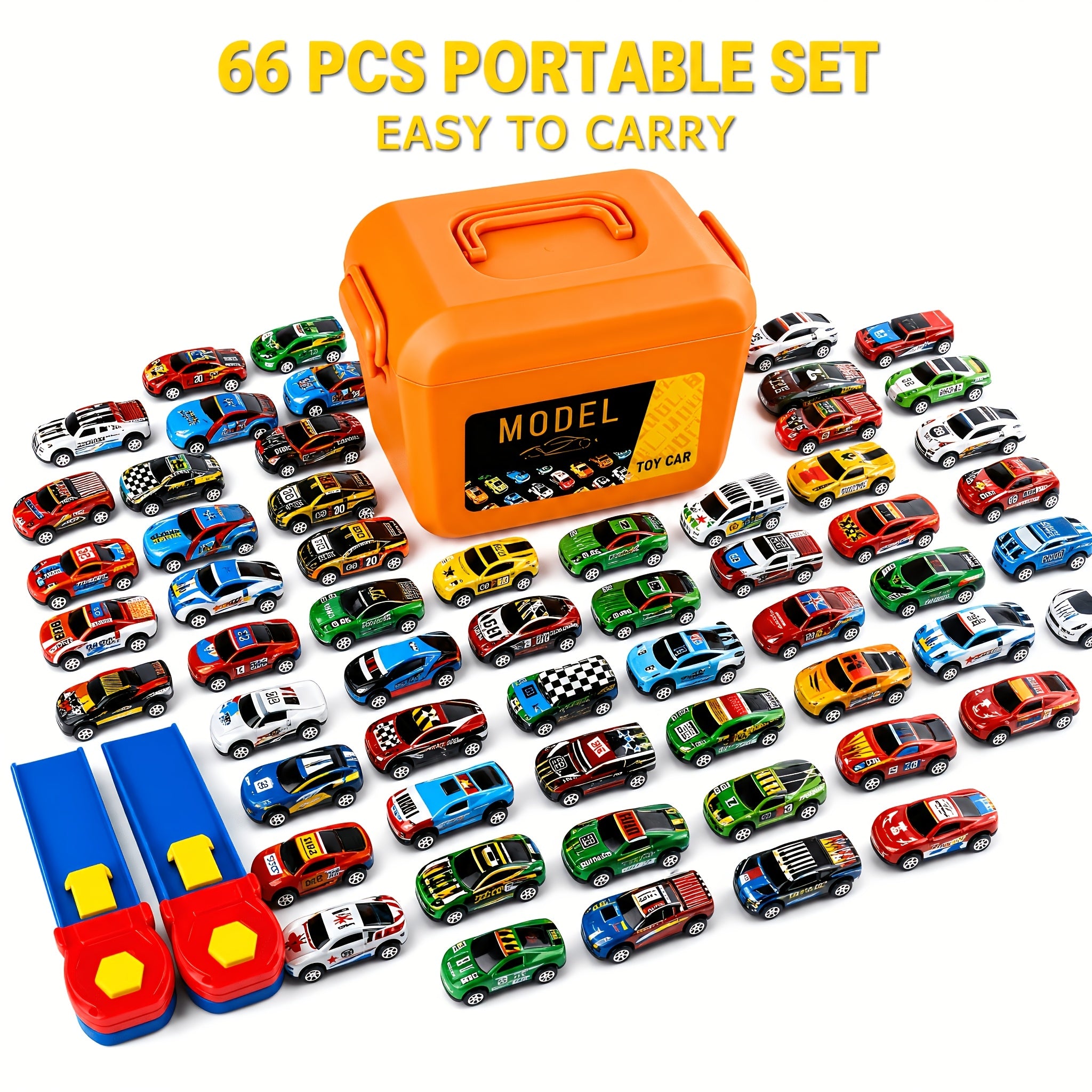 66-Set Toy Car Kits for Kids with Optional Storage Box – Educational DIY Mini Vehicle Playset, Fun Festival & Birthday Gift for Children, Boys and Girls