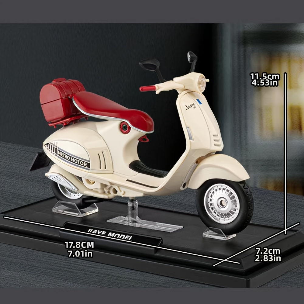 1:12 Scale Ladies Scooter Motorcycle Die-Cast Model – Exhibition-Grade Zinc Alloy Static Display with Highly Detailed Finish, Desktop Decoration, Birthday New Year Gift for Model Enthusiasts