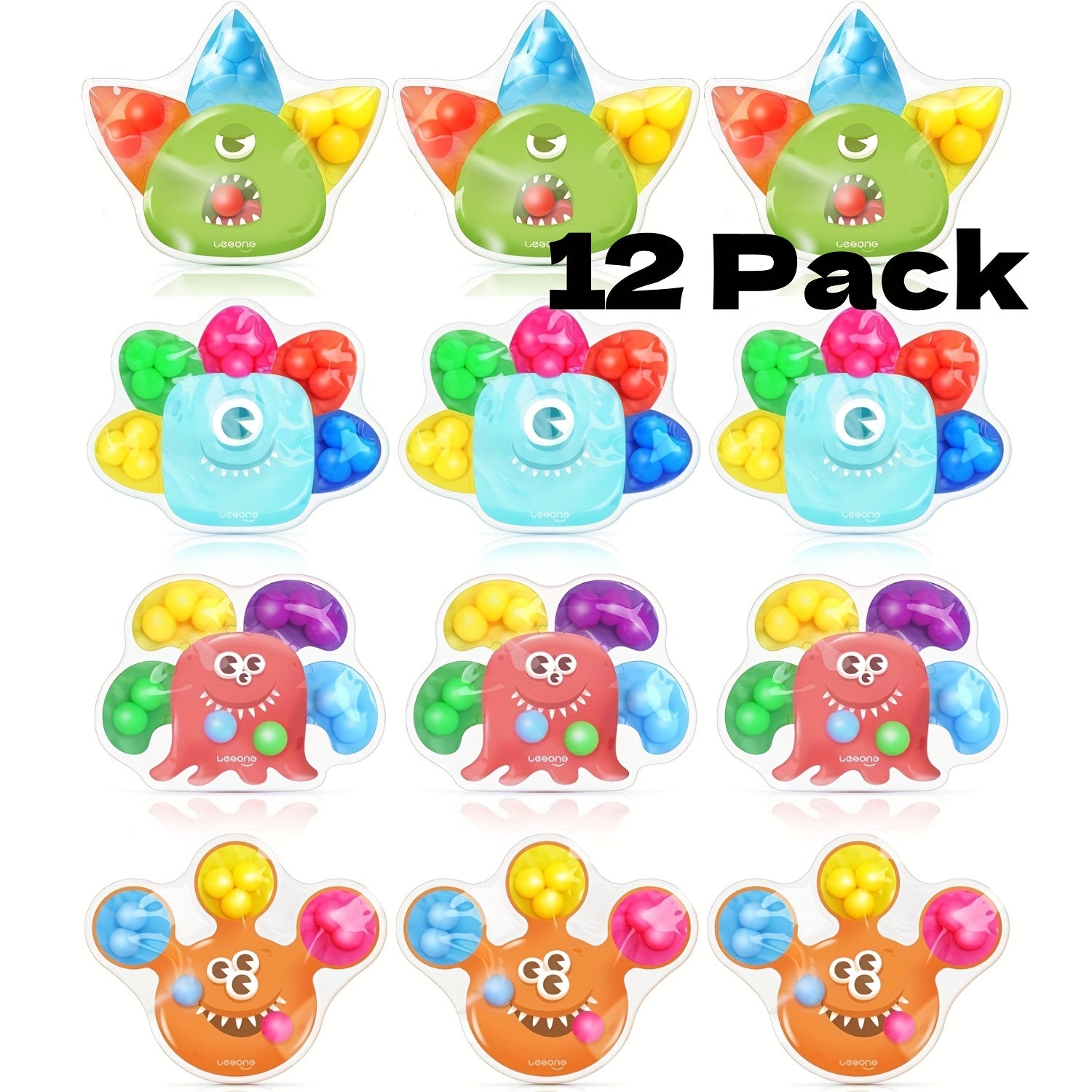Weird Squeeze Sensory Toys Set - Kids Color Sorting & Fine Motor Skills Toy, Preschool Sensory Activity Set, Portable Stress Relief Squeeze Toy for Classroom Travel Party Gift, 4/8/12/16pcs
