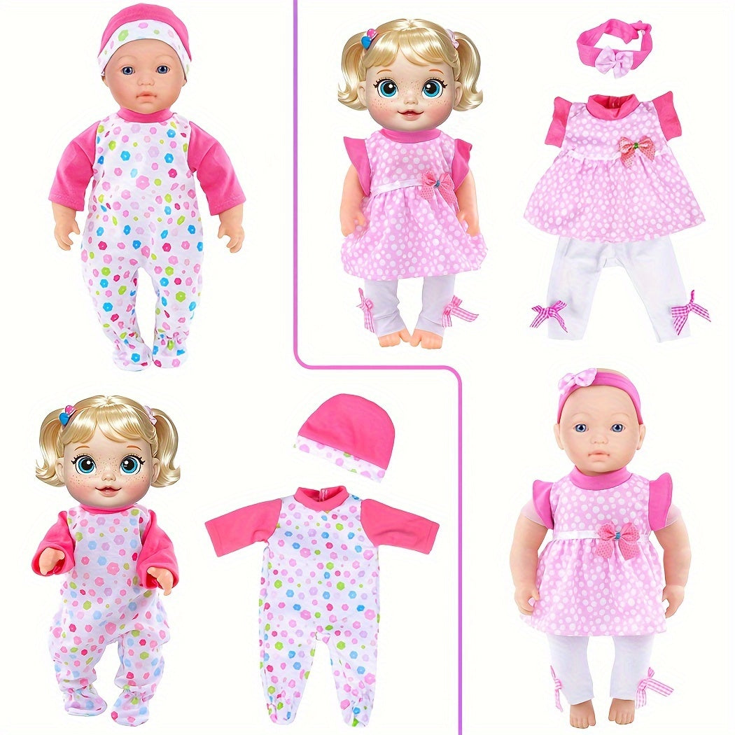 Baby Doll Clothes 10 Sets for 10 12 Inch Newborn & 14 Inch Dolls – Unique Outfits Variety Pack Easy On Off Wardrobe Gift for Kids Ages 3+