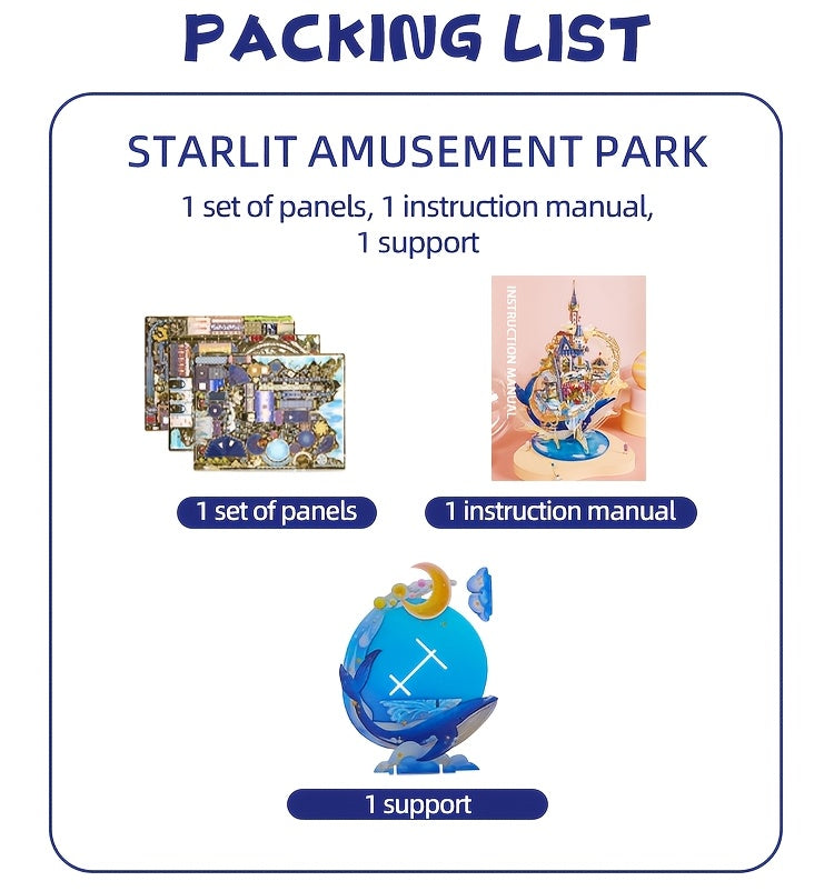 3D Metal Puzzle Star Playground Model Kit – Handcrafted Garden Building Set, Unique Birthday Gift for Teens Adults Girlfriends, Ages 14+