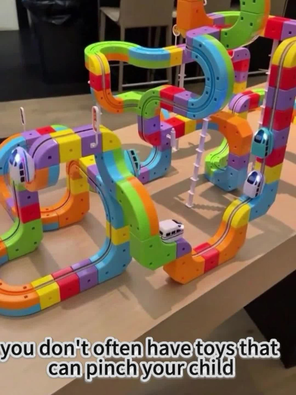 3D Gravity Magic Track Train Set DIY Deformable Racing Track STEM Building Toy with Blocks Traffic Lights for Kids Ages 3 4 5 Indoor Outdoor Birthday Gift