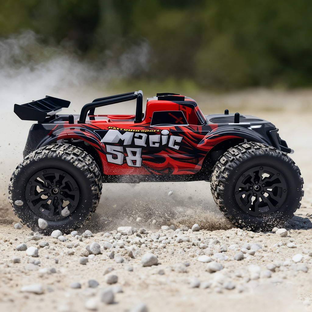 1:18 Scale RC Car 25MPH Dual Motor Off-Road Remote Control Car with Dual Color Sturdy Shell – High-Speed Racing Track Car for Boys Kids Halloween Christmas Gift