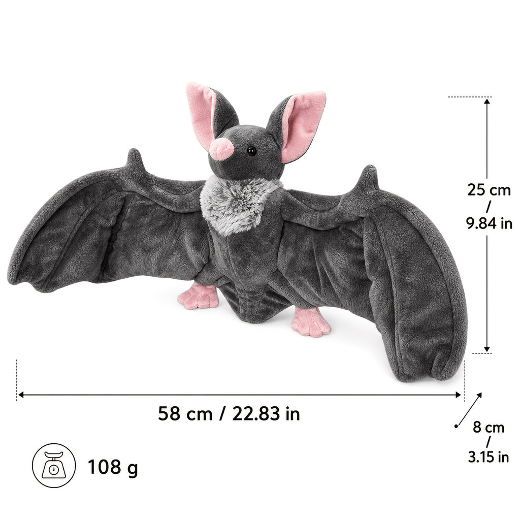 Giant Bat Stuffed Animal Plush 23 Inch Grey – Cute Spooky Soft Bat Plush Toy with Wide Wings, Halloween Decor, Car Decor & Gift for Animal Lovers