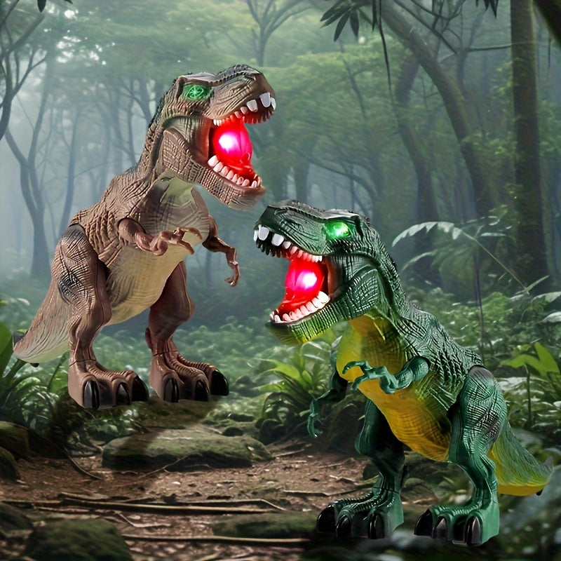 Electric Walking Dinosaur Toy Set 3-Pack with Sound & Light – T-Rex, Brachiosaurus & Stegosaurus Jurassic Dino Figures – Birthday & Christmas Gift for Boys Ages 3-7