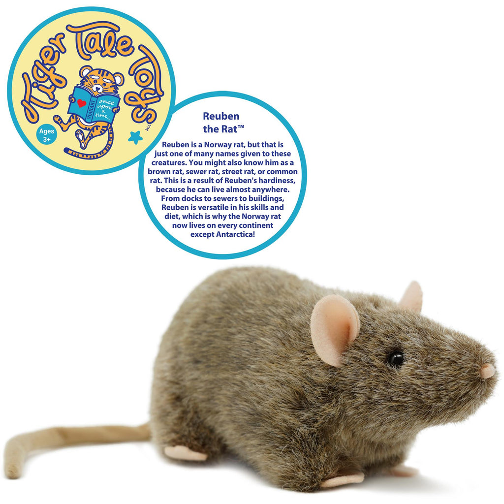 Rat Stuffed Animal Plush 7 Inch – Reuben The Rat by Viahart, Super Soft Norway Rat Plush Toy with Story, CPSIA Safe, Gift for Kids & Rat Lovers Ages 3+
