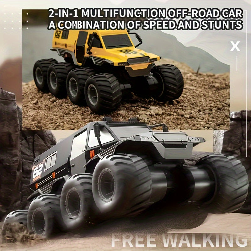 Amphibious RC Truck 8-Wheel Drive 4-Motor Armored Climbing Off-Road Vehicle, Oversized Remote Control Car for Kids Adults, Christmas Halloween Thanksgiving Gift