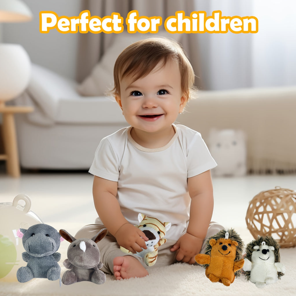 Mini Forest Animal Plush Toys Bulk 12 or 24 Pcs – Cute Small Stuffed Animals for Animal Theme Party, Classroom Treasure Box, Party Favors & Kids Birthday Gifts