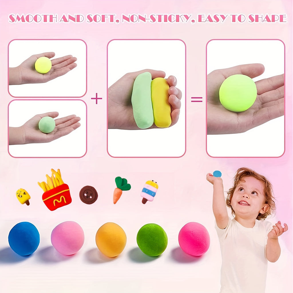 Air Dry Modeling Clay Kit 48 or 96 Colors – Non-Toxic Magic Clay with Sculpting Tools for Kids Ages 3-12, DIY Art Crafts, School Projects & Birthday Gift for Boys & Girls