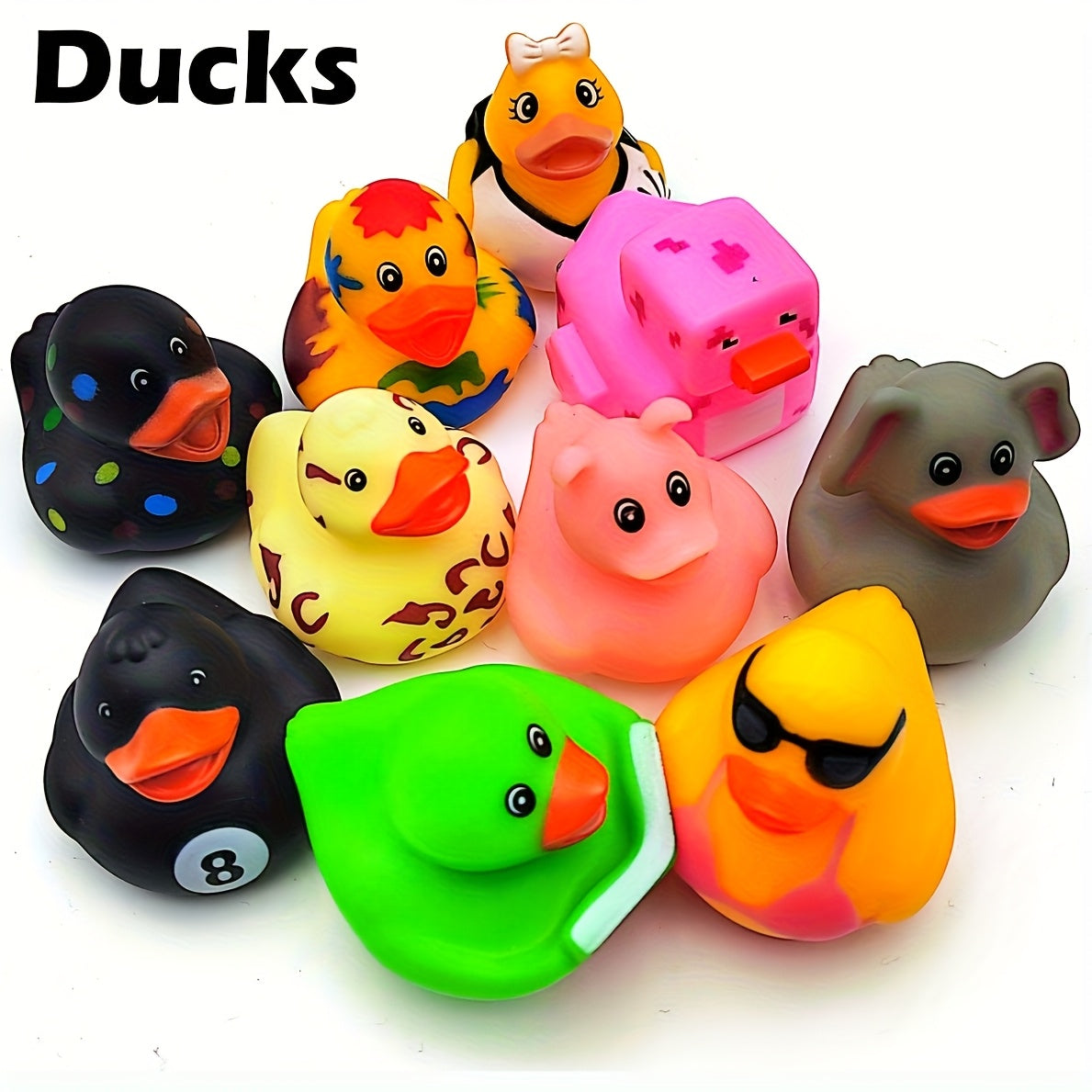 Rubber Duck Assortment 25pcs - Bulk Rubber Duckies for Kids Bath Toy, Birthday Baby Shower Classroom Party Favor, Summer Pool Beach Toy, Halloween Christmas Gift, Random Styles