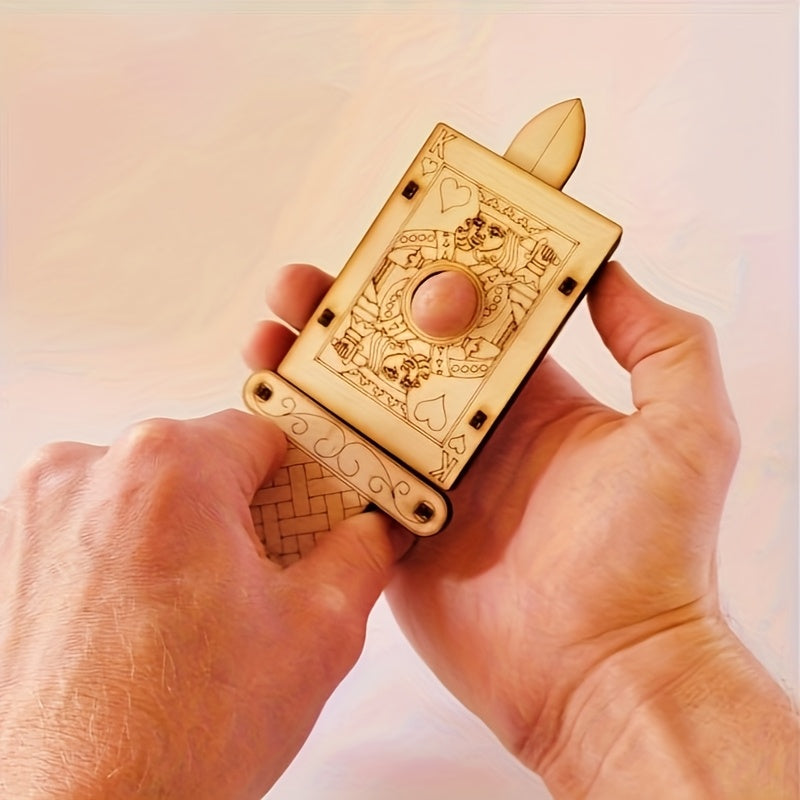 3D Wooden Magic Puzzle Set 4-in-1 STEM Brain Teaser Kit – Sword Trick Coin Key Illusion Puzzles for Adults Teens, Unique Christmas Birthday Holiday Gift