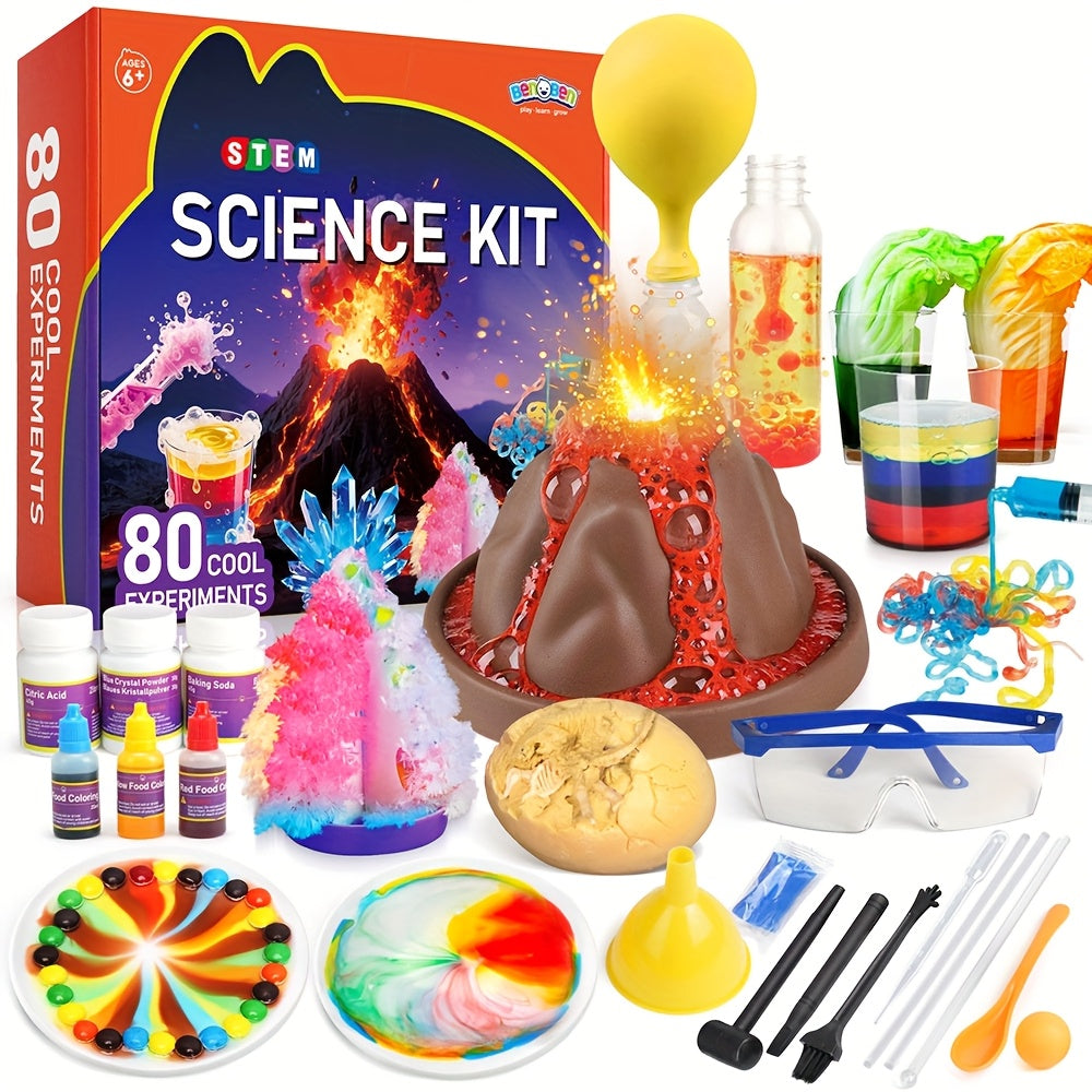 Science Kit for Kids 60/80/105 Lab Experiments – STEM Chemistry Set Growing Crystals & Reactions Educational Toy Gift for Boys & Girls Ages 6-12