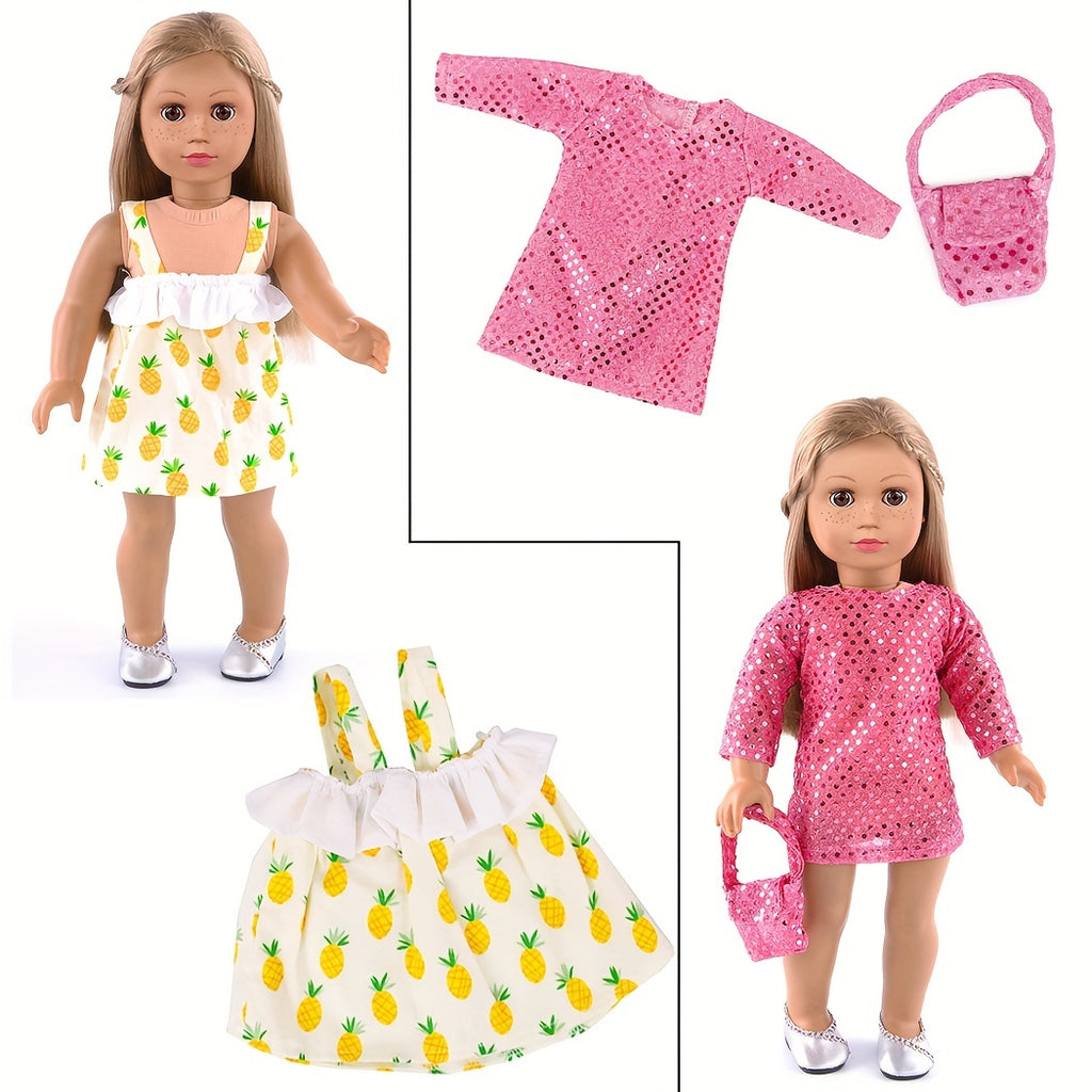 18 Inch Doll Outfits 10 Sets – Trendy Mix & Match Doll Clothes for 18 Inch Girl Dolls, Easy On Off, Birthday Christmas Gift for Girls Ages 3+ (No Doll No Shoes)