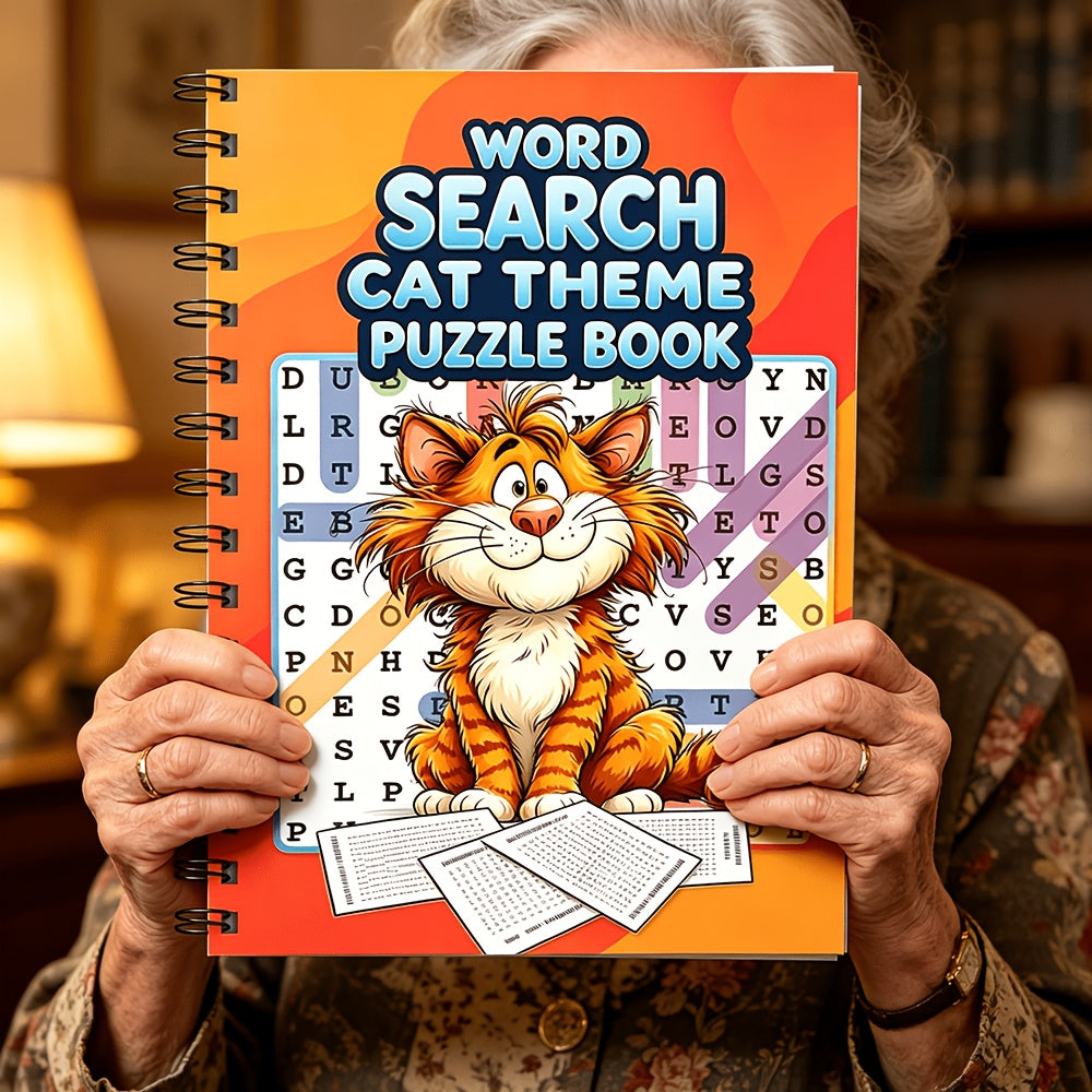550+ Large Print Word Search Book for Adults & Seniors – Cat-Themed Brain Training Activity Book with 550+ Fun Puzzles, Stress Relief Games, Cognitive Gift for Men & Women