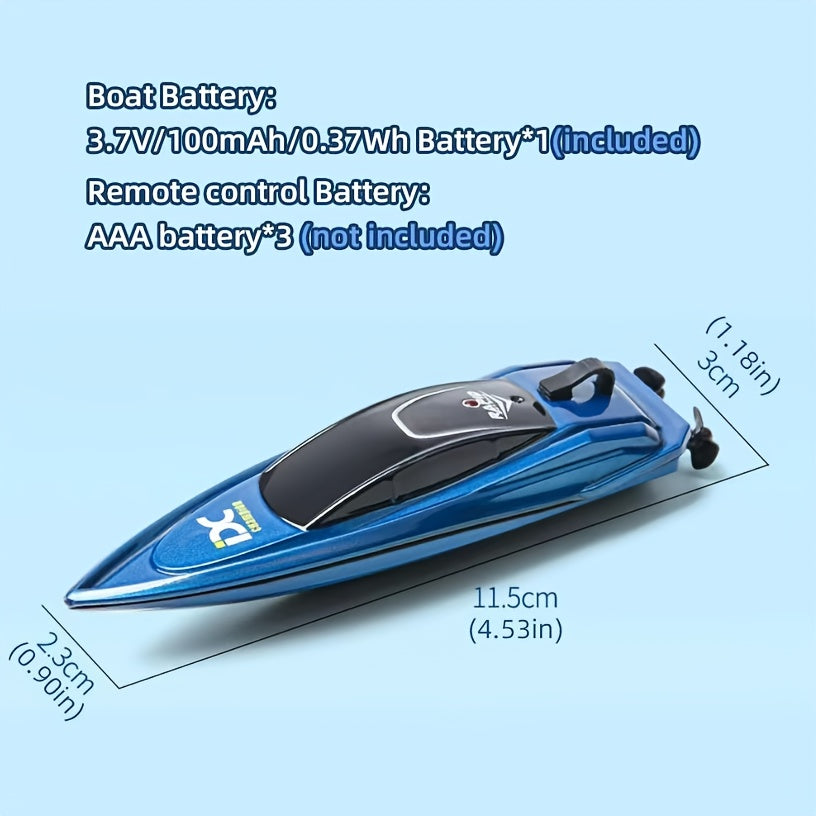 RC Racing Boat Mini High Speed 2.4GHz 4CH Remote Control LED Lights Pool Lake Pond Kids Summer Gift Boys Girls Birthday Christmas Red Blue Green