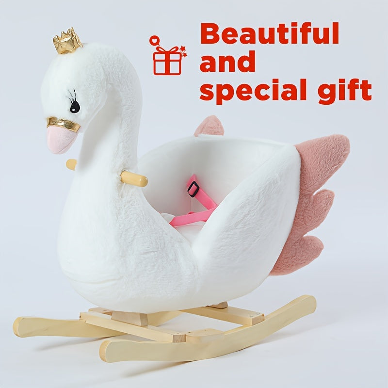 Baby Rocking Horse Toy for Ages 6 Months and Up - Classic White Ride-On Rocker for Indoor Outdoor Use, Early Development Toy, Perfect Birthday Christmas Gift for Babies Toddlers Boys Girls