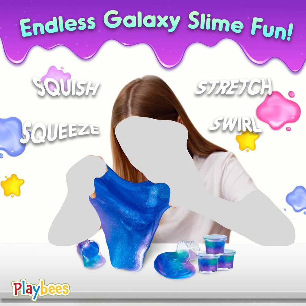 Mini Galaxy Slime 24 & 48 Pack – Marbled Unicorn Slime Party Favors, Stretchy Non-Sticky Sensory Slime for Kids, Goodie Bag Stuffers & Classroom Rewards