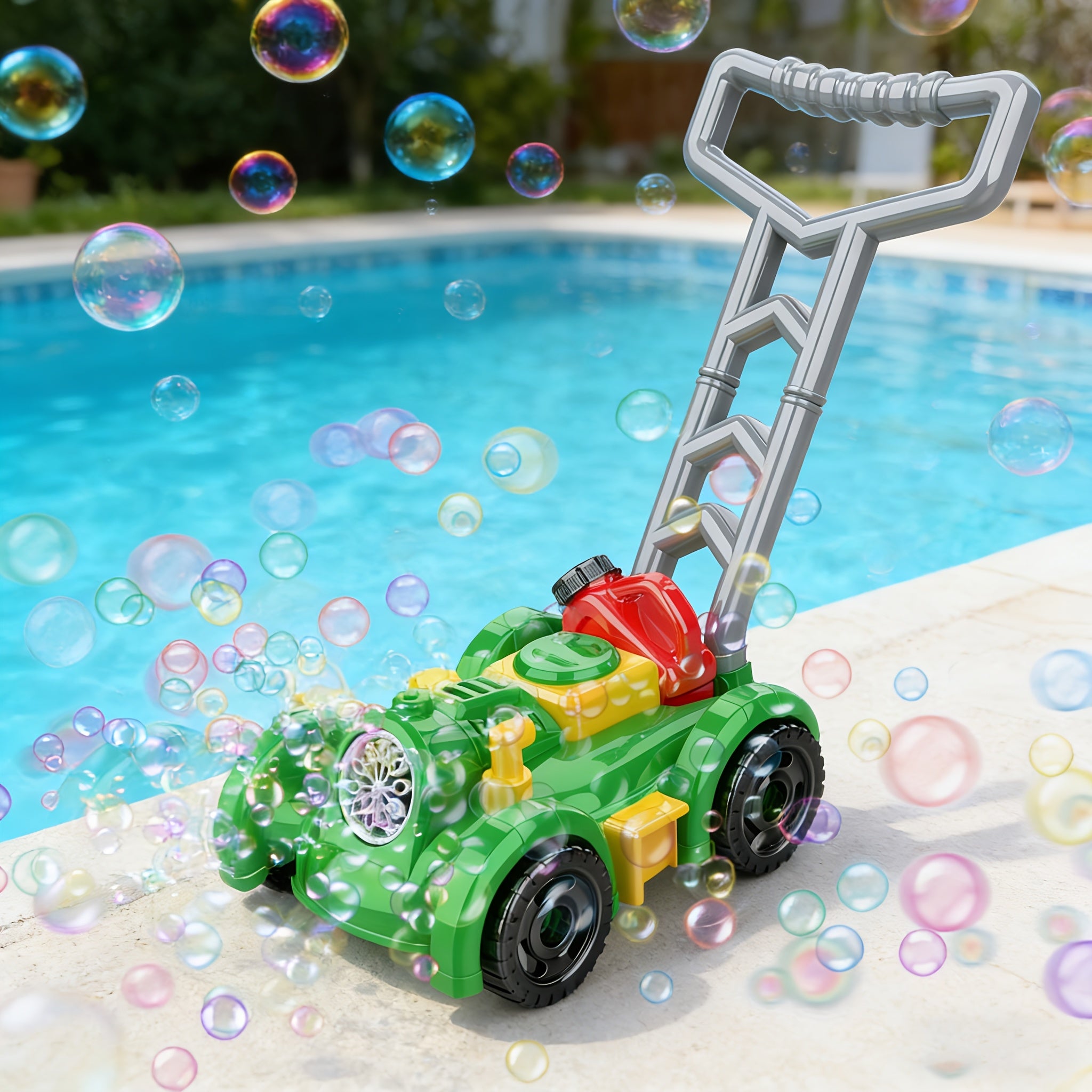 Lawn Bubble Trimmer Toy for Kids – Bubble Blower Pretend Play Gardening Toy, Easter Basket Filler, Birthday Gift for Boys Girls (Green)