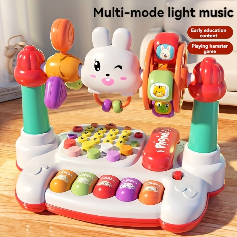 JOVOW Rabbit Story Machine – Multifunctional Kids Phone Toy with Piano, Music & Light, Multiple Modes, Educational Sensory Toy for Toddlers, Easter Halloween Birthday Christmas Gift for Boys Girls