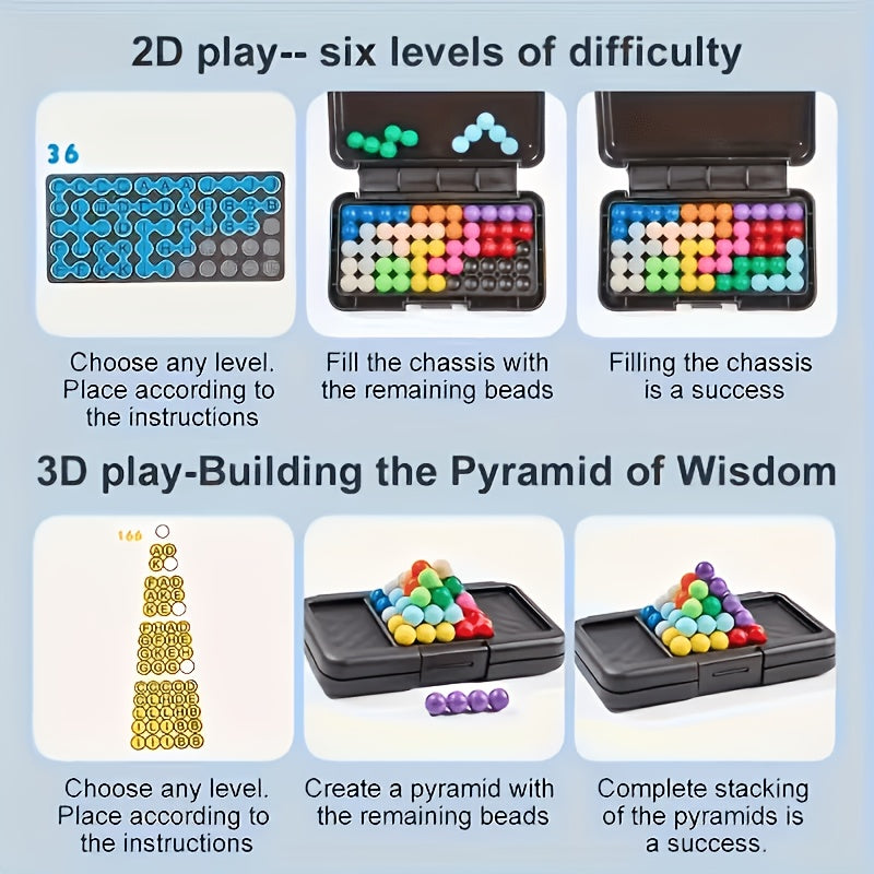 Brain Puzzle Ball Matrix Game – Colorful IQ Logic Puzzle in Compact Travel Case, Mind Challenge Toy for Kids & Adults, Stress Relief & Brain Training Gift