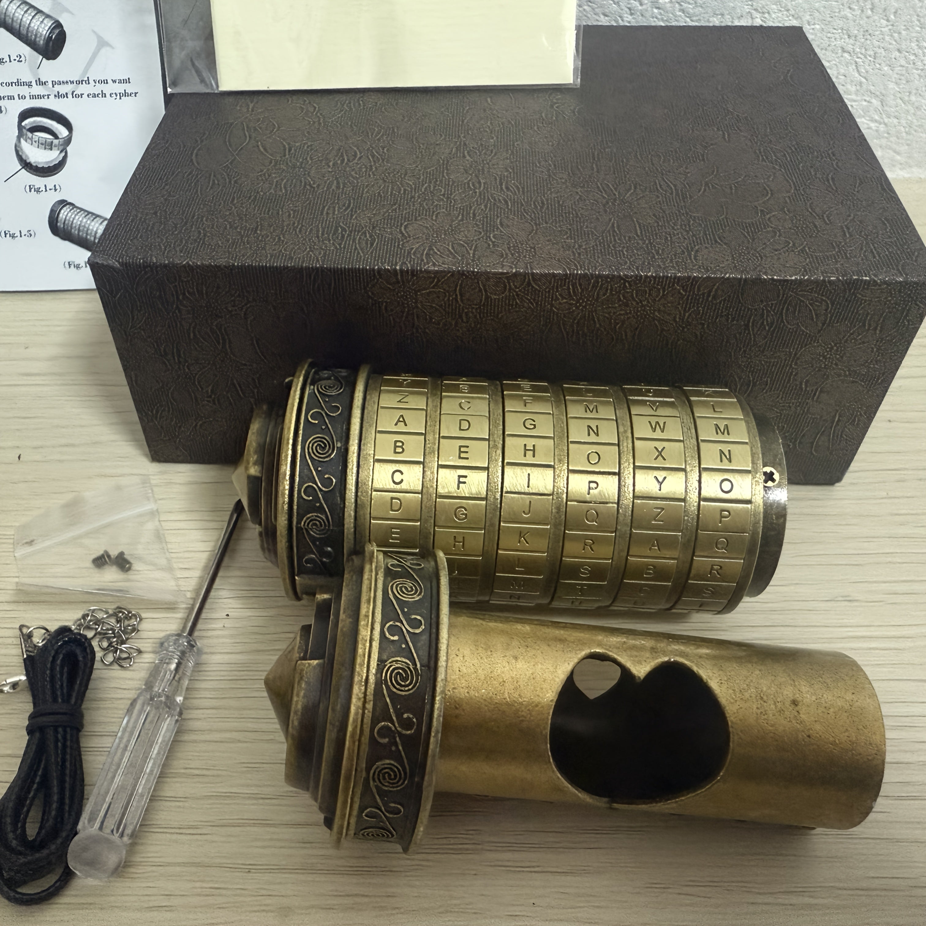 Retro Mini Combination Lock Brain Teaser Puzzle Boxed Gift Set Escape Room Prop Fun Creative Gift for Adults Teens Birthday Valentine Wedding Christmas