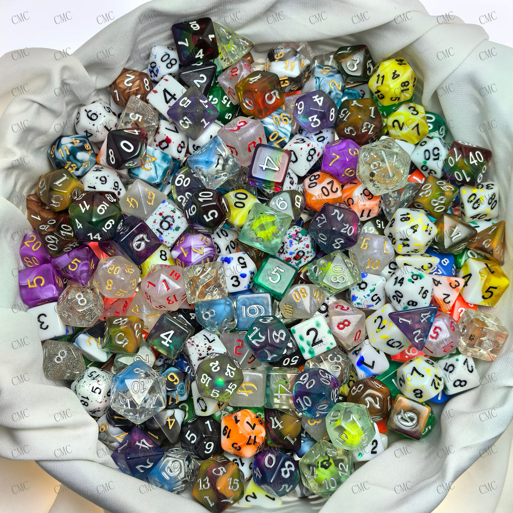 Bulk Polyhedral Dice Set DnD 135pcs D4-D20 Random Mixed Styles - Dungeons & Dragons Pathfinder RPG Board Game Dice, Gift for Dungeon Masters & Gamers