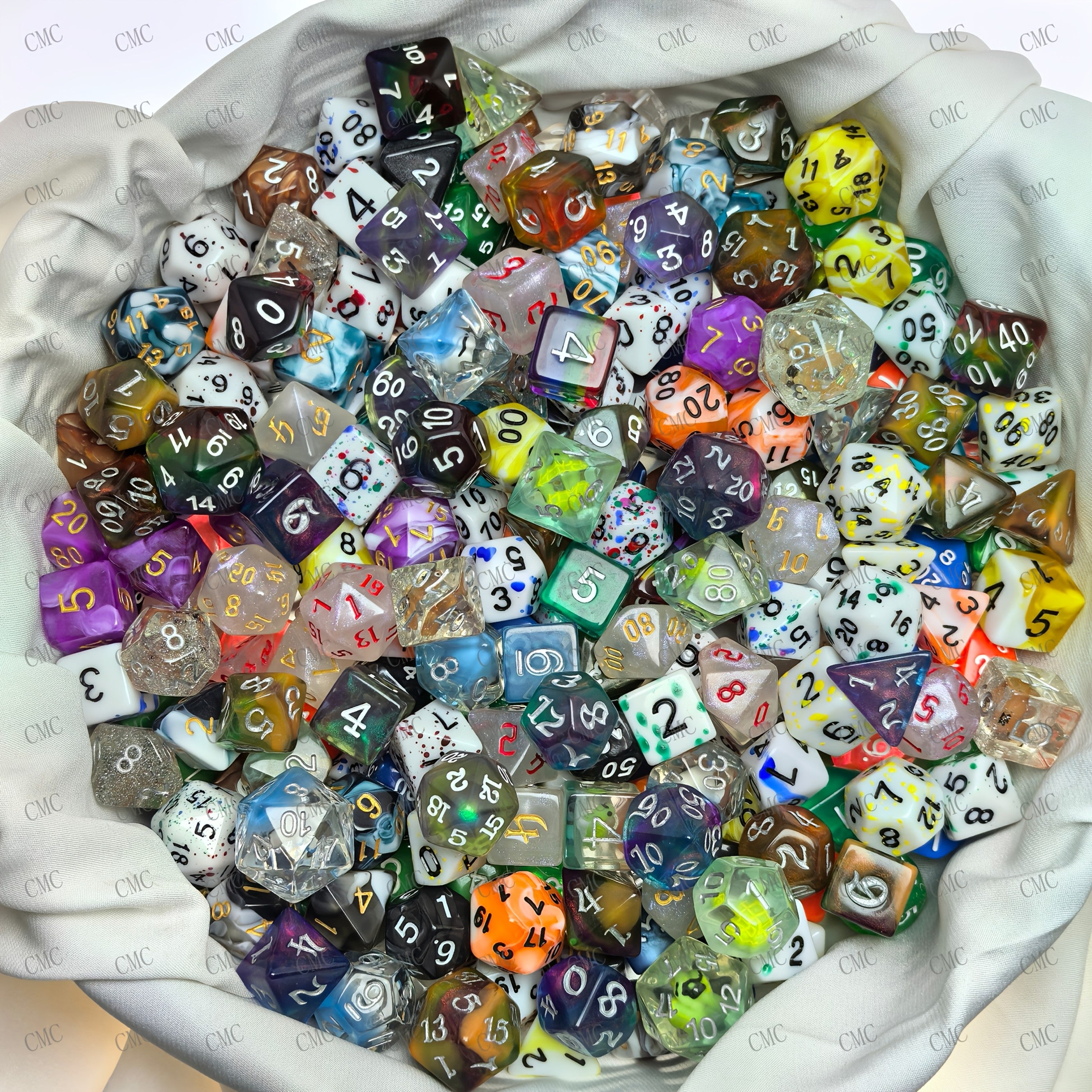 Bulk Polyhedral Dice Set DnD 135pcs D4-D20 Random Mixed Styles - Dungeons & Dragons Pathfinder RPG Board Game Dice, Gift for Dungeon Masters & Gamers