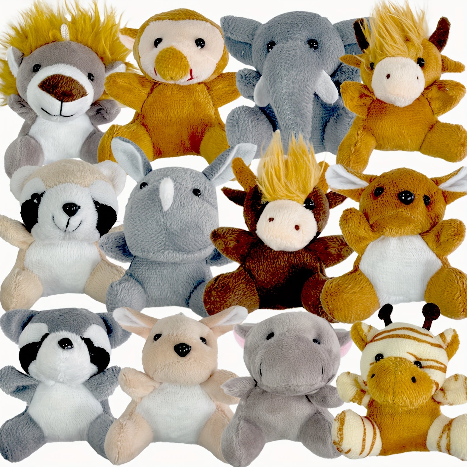 Mini Forest Animal Plush Toys Bulk 12 or 24 Pcs – Cute Small Stuffed Animals for Animal Theme Party, Classroom Treasure Box, Party Favors & Kids Birthday Gifts