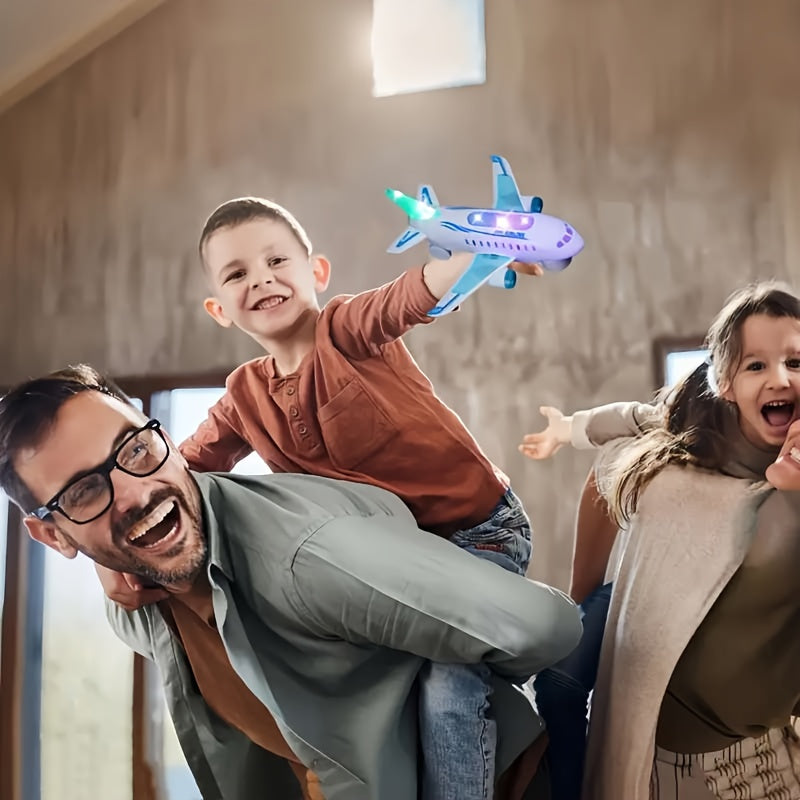Interactive LED Light & Sound Electric Airplane Toy for Kids Ages 3+ – Battery-Powered Aircraft with Lights & Realistic Sounds, Christmas & Holiday Gift