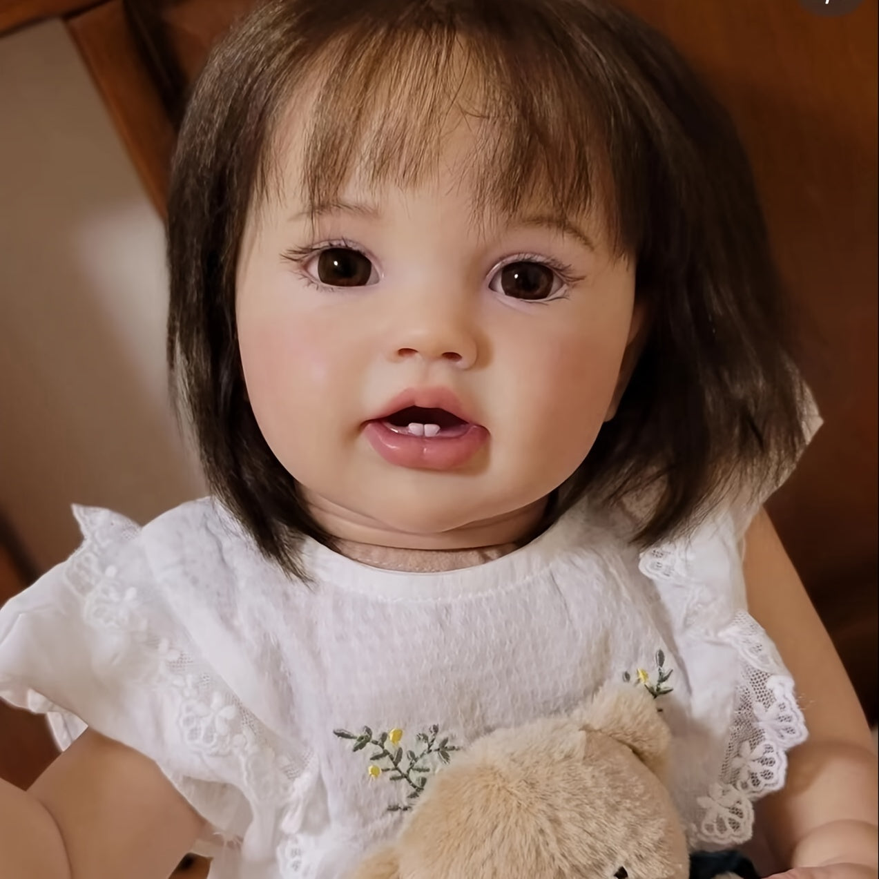Reborn Baby Girl Doll 24 Inch 60cm Lifelike Newborn – 100% Handmade Hand-Painted Skin Soft Vinyl Hand-Rooted Hair with Clothes Pacifier Bottle & Birth Certificate Gift