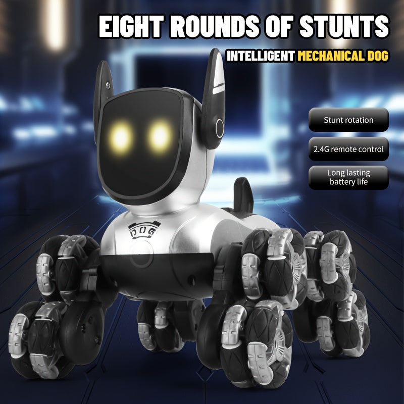RC Robot Dog Toy Interactive Remote Control Stunt Music Action Show Rechargeable Smart Electronic Pet Kids Boys Girls Ages 5+ Birthday Christmas Halloween Gift