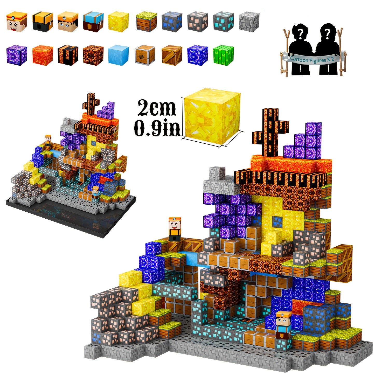 Juangu Kids Magnetic Tiles STEM Building Blocks 56 & 85 Piece Sets – Magnetic Blocks for Ages 3-10, Center of the Earth & Random Pattern Options, Birthday Halloween Christmas Gift for Boys & Girls