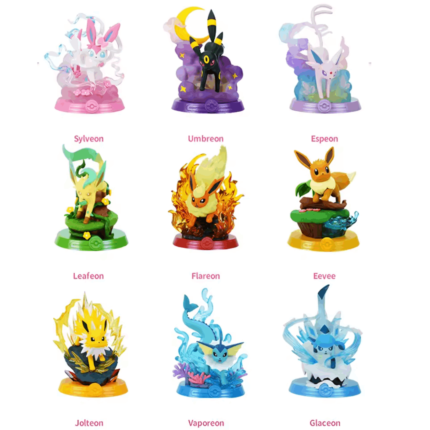 Pokemon Eeveelution Adventure Series Blind Box - 1st Generation Vinyl Collectible Figure, Umbreon Espeon Desktop Ornament, Surprise Mystery Box Gift for Pokemon Fans