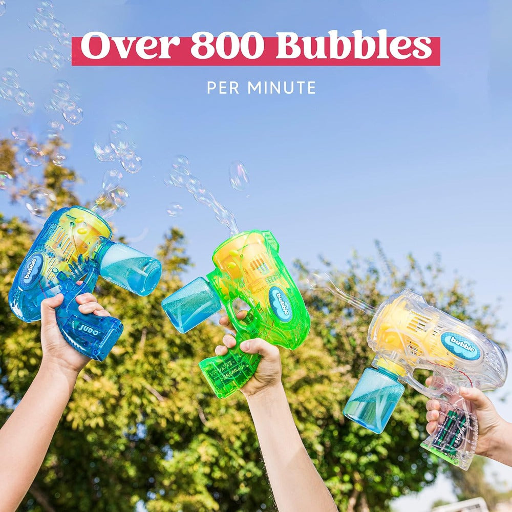 Bubble Guns 3 Pack with Bubble Solution – Automatic Bubble Maker for Kids, Halloween Party Favors, Indoor Outdoor Birthday Gift