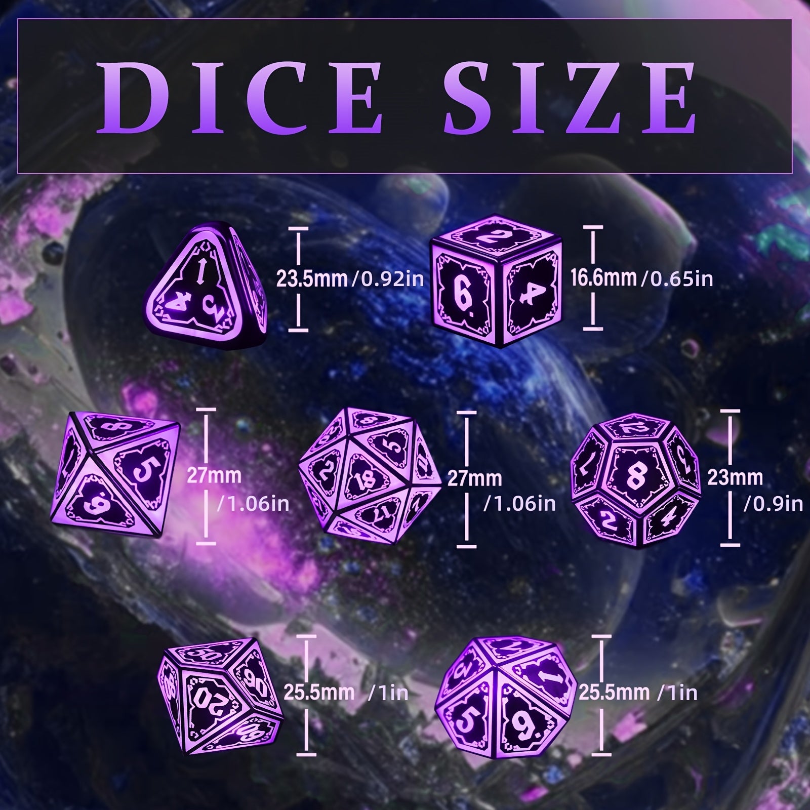 LED DND Dice Set with Wireless Rechargeable Charging Case 7 Polyhedral Glowing Dice – D4 D6 D8 D10 D12 D20 D100 for RPG Tabletop Games, Clear Numbers, 6Hr Battery, Christmas Halloween Gift