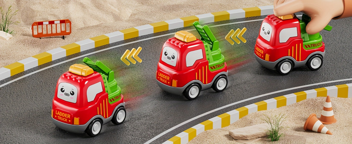 Transport Carrier Truck Toy 16.9 Inch with 6 Mini Cars Lights Sounds Construction Vehicle Playset for Kids Boys Girls Toddlers Ages 3+ Birthday Christmas Gift