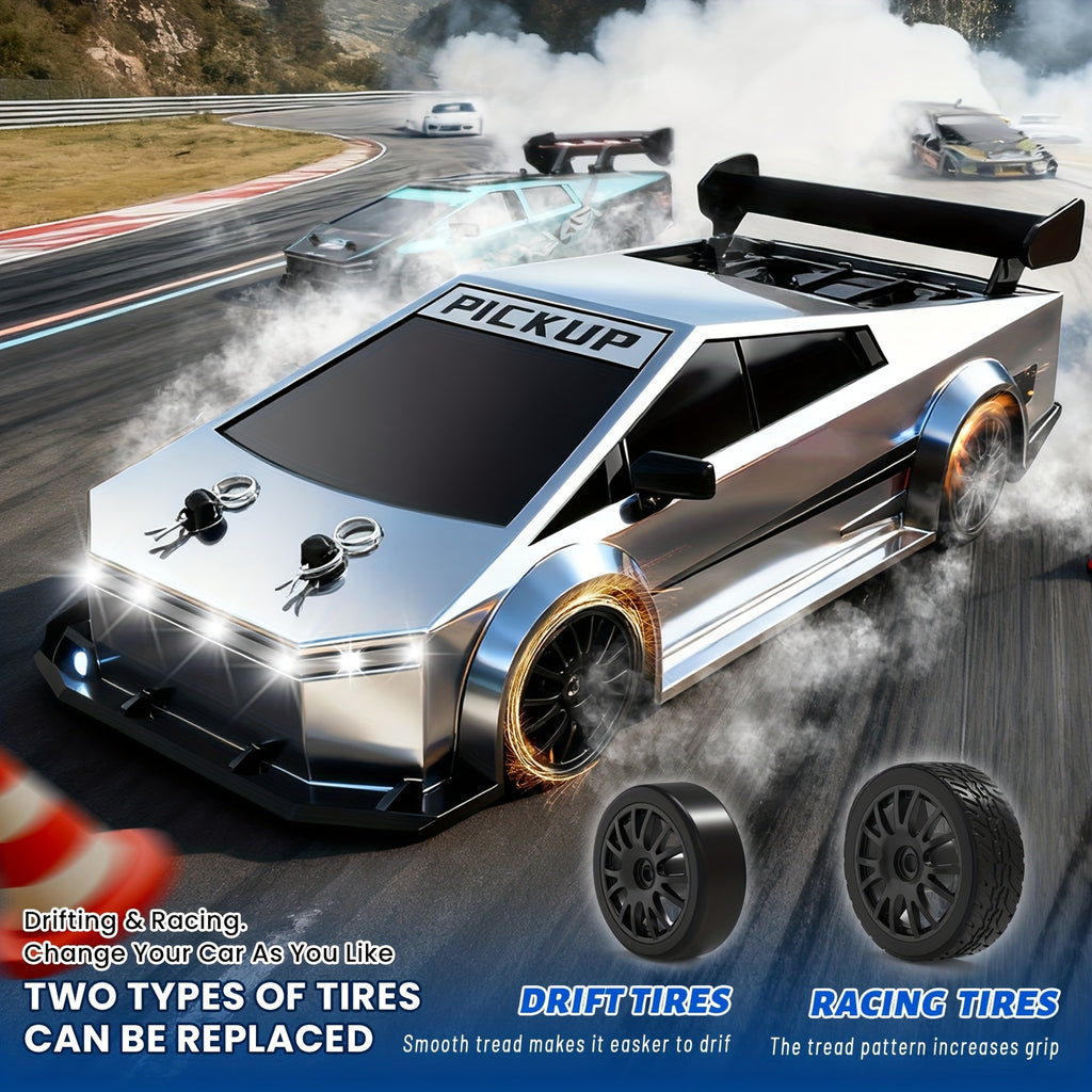 RC Car 1:24 Scale 4WD High Speed Drift Car with LED Lights & 2.4GHz Remote Control – All Terrain Off-Road Toy Car for Kids Boys Girls, Birthday Christmas Halloween Gift