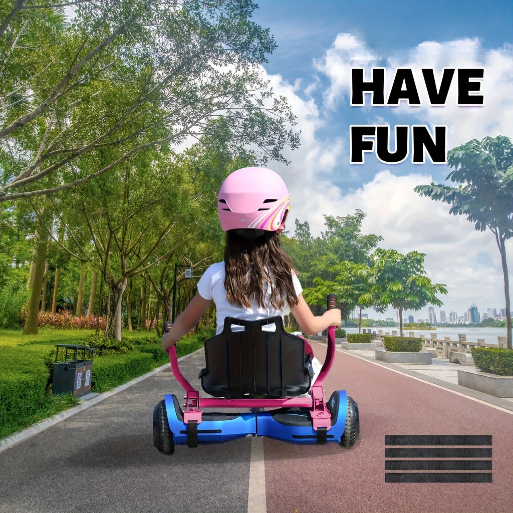 Hoverboard Go Kart Attachment for 6.5"-10" Hoverboards – Kids Hover Cart Seat Conversion Kit with Off-Road Tires, Shock Absorber & 360° Steering – Birthday Christmas Gift (Hoverboard Not Included)