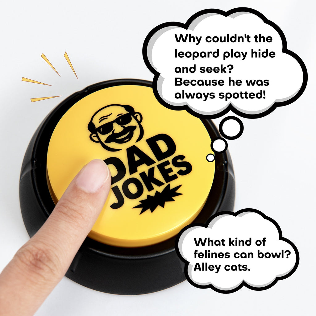 Dad Joke Button Funny Gag Gift for Men – Push Button Hilarious Jokes Novelty Toy – Father's Day, Birthday & Christmas Stocking Stuffer for Dads, Grandpas & Husbands