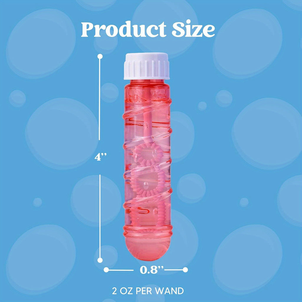 24 Pack Bubble Wands with Liquid for Kids Party Favors Bulk Set – Easter Summer Birthday Outdoor Fun