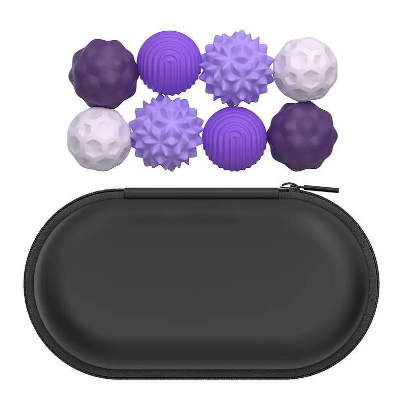 Silicone Fidget Balls Set with Elastic Texture, Quiet Sensory Stress Relief Toys for Adults, Office Desk Breaks and Colorful Gift Ideas