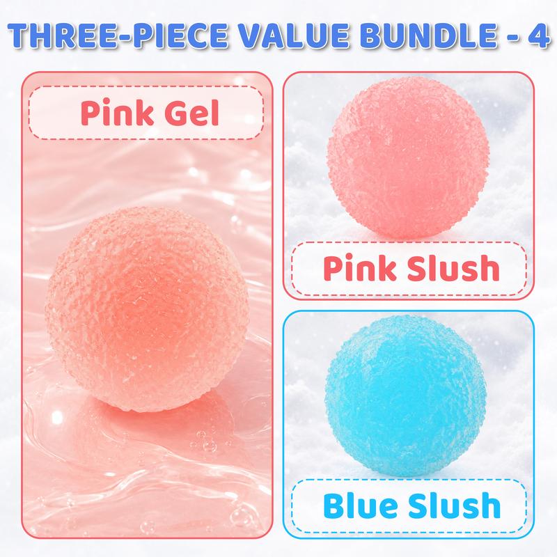 Mochi Squishy Ball by Pawtoto, Handmade Crystal Dumpling Sensory Fidget with Ice Crack, Slush or Fluffy Textures for Teen and Adult Gifts