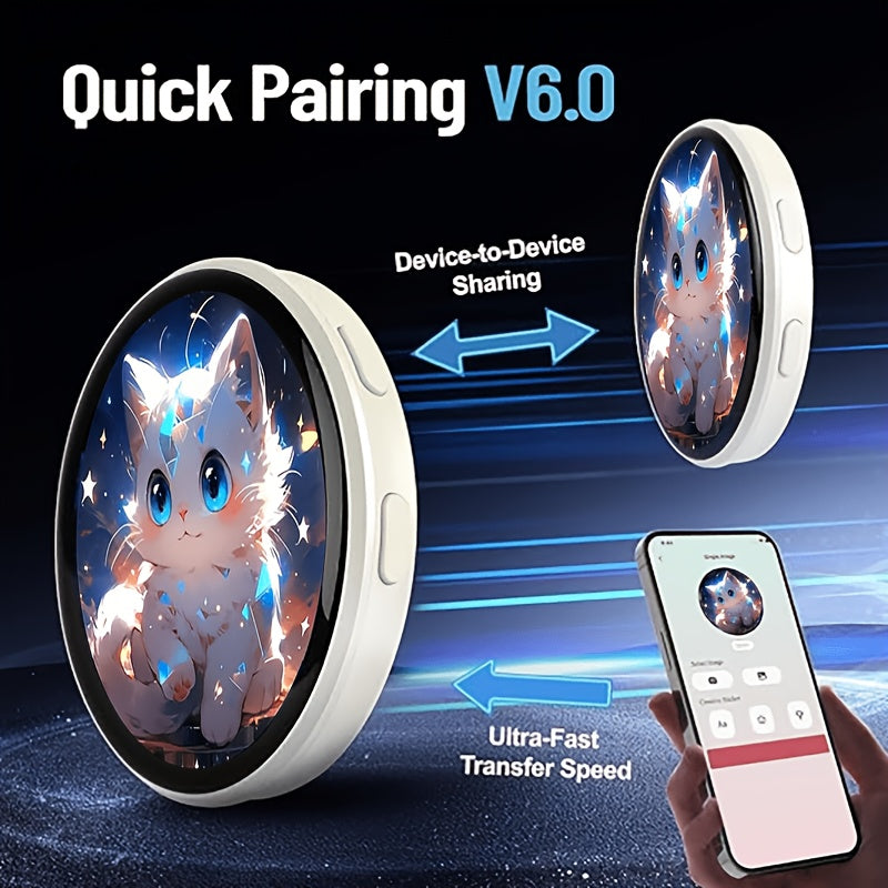 Electronic LED Display Badge with Bluetooth 6.0 & Dynamic Touch – 600mAh Anime Digital Brooch for Cosplay, Concerts & Events