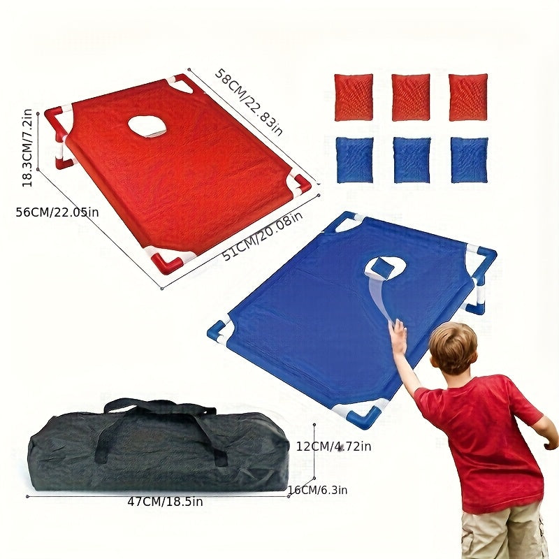 Cornhole Game Set 2 Boards 6 Bean Bags Carry Bag - Indoor Outdoor Backyard Party Beach Camping Tailgate Game for Kids Adults - Birthday Christmas Halloween Gift