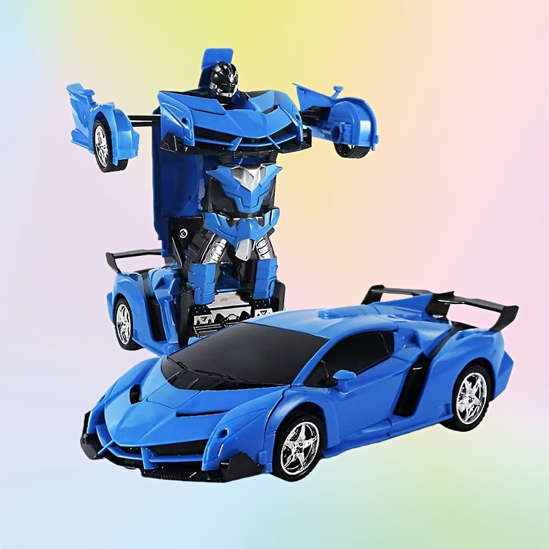 RC Robot Stunt Car One-Button Transform 2.4GHz 360 Drift LED Light 45M Range Parent Child Interactive Toy Kids Boys Ages 3+ Christmas Birthday Festival Gift