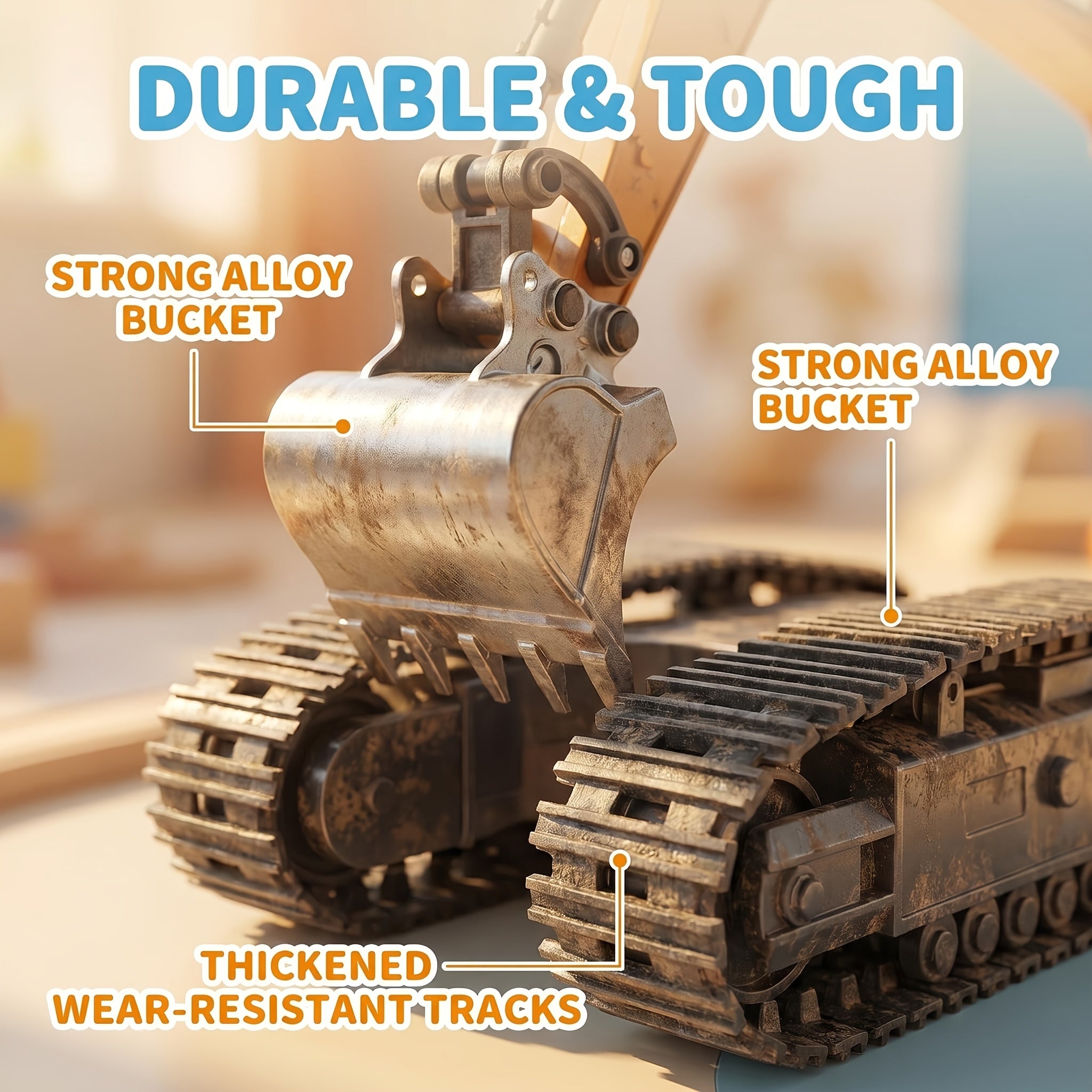 Alloy Construction Truck Toy 1:24 Scale – Bulldozer, Dump Truck & Excavator with 11-Channel Control, Sound Effects, Indoor Outdoor Engineering Vehicle Gift for Boys & Girls