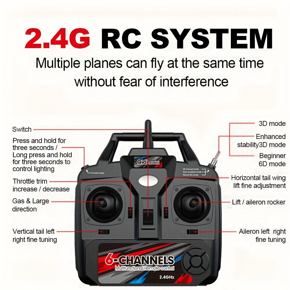 RC Fixed Wing Airplane 6-Channel Brushless Motor with 6-Axis Gyro 3D Stunts EPP Foam Aircraft - QIDI-560 M7 Aerobatic Remote Control Plane Dual Battery Outdoor Hobbyist Glider