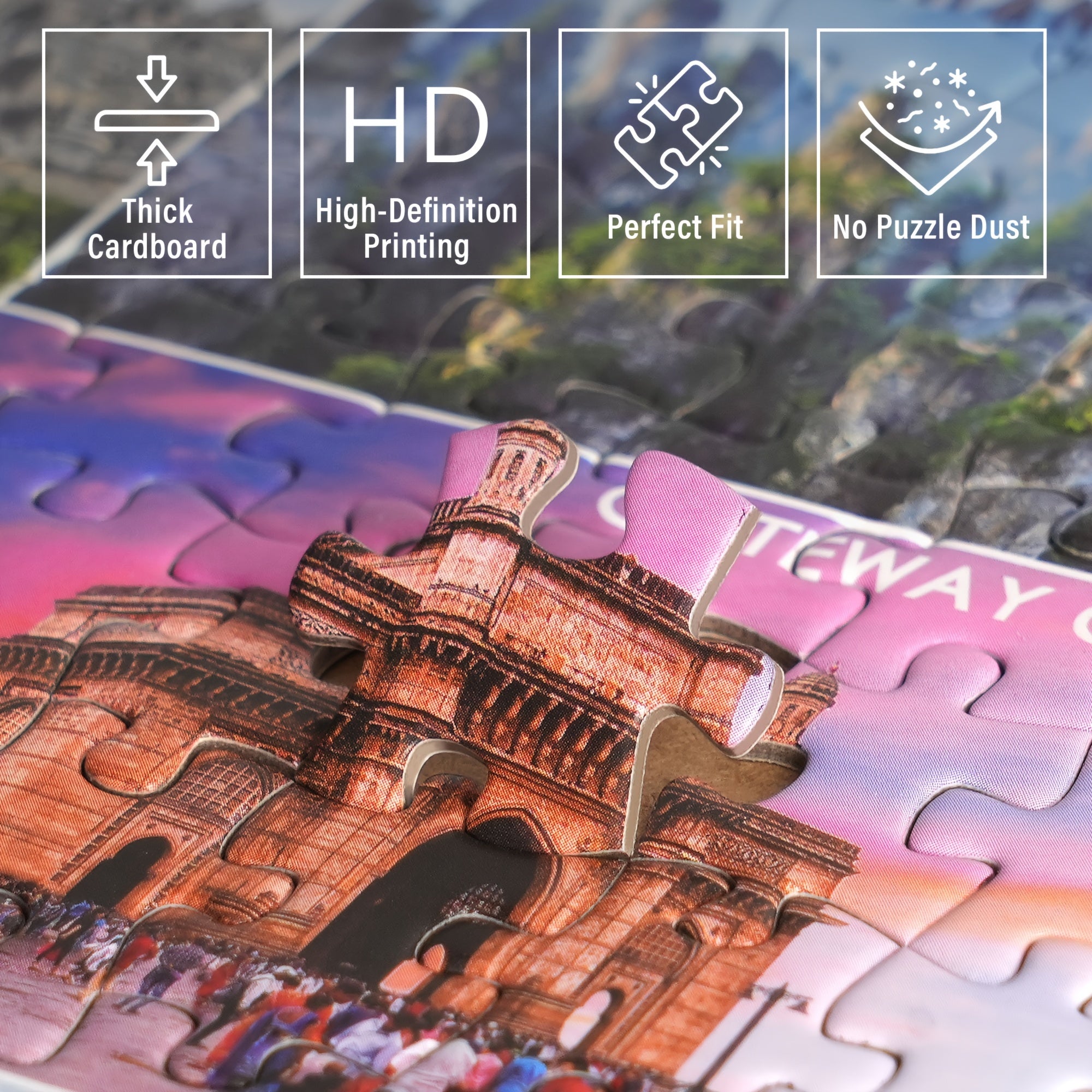 1000-Piece Jigsaw Puzzle for Adults - Global Marvels World Landmarks, Thick Cardboard Puzzle for Mental Stimulation & Stress Relief, Christmas Thanksgiving Birthday Gift, Home Office Decor