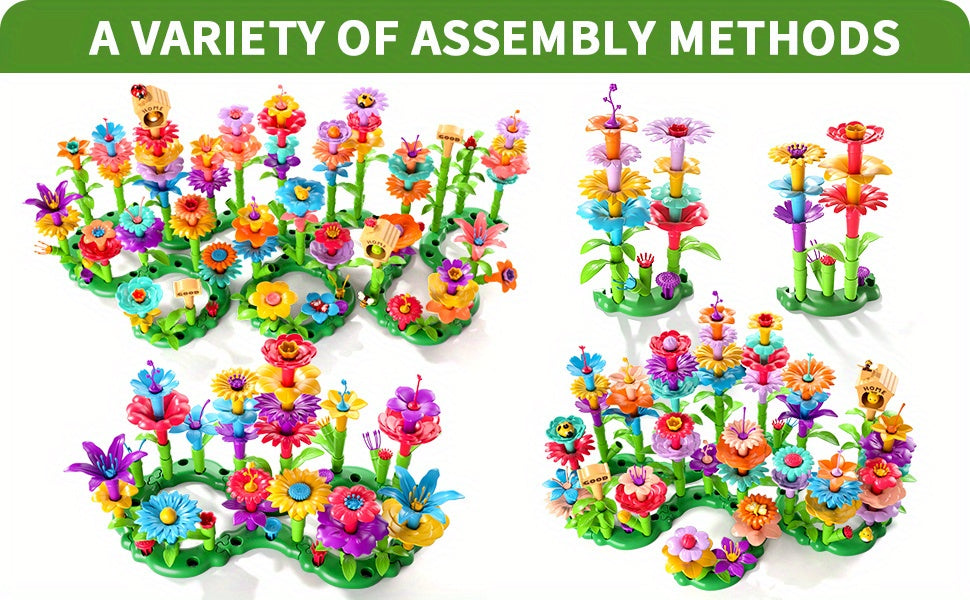 Flower Garden Building Blocks Set 81 148 224pcs STEM Educational Toy for Girls Boys Ages 3 4 5 6 7 8 - Birthday Christmas Gift
